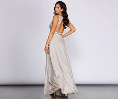 Marie-Anne Glitter High Slit Dress