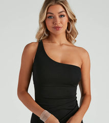 Joules Formal One-Shoulder Crepe Dress