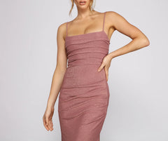 Quinn Ruched High Slit Formal Dress