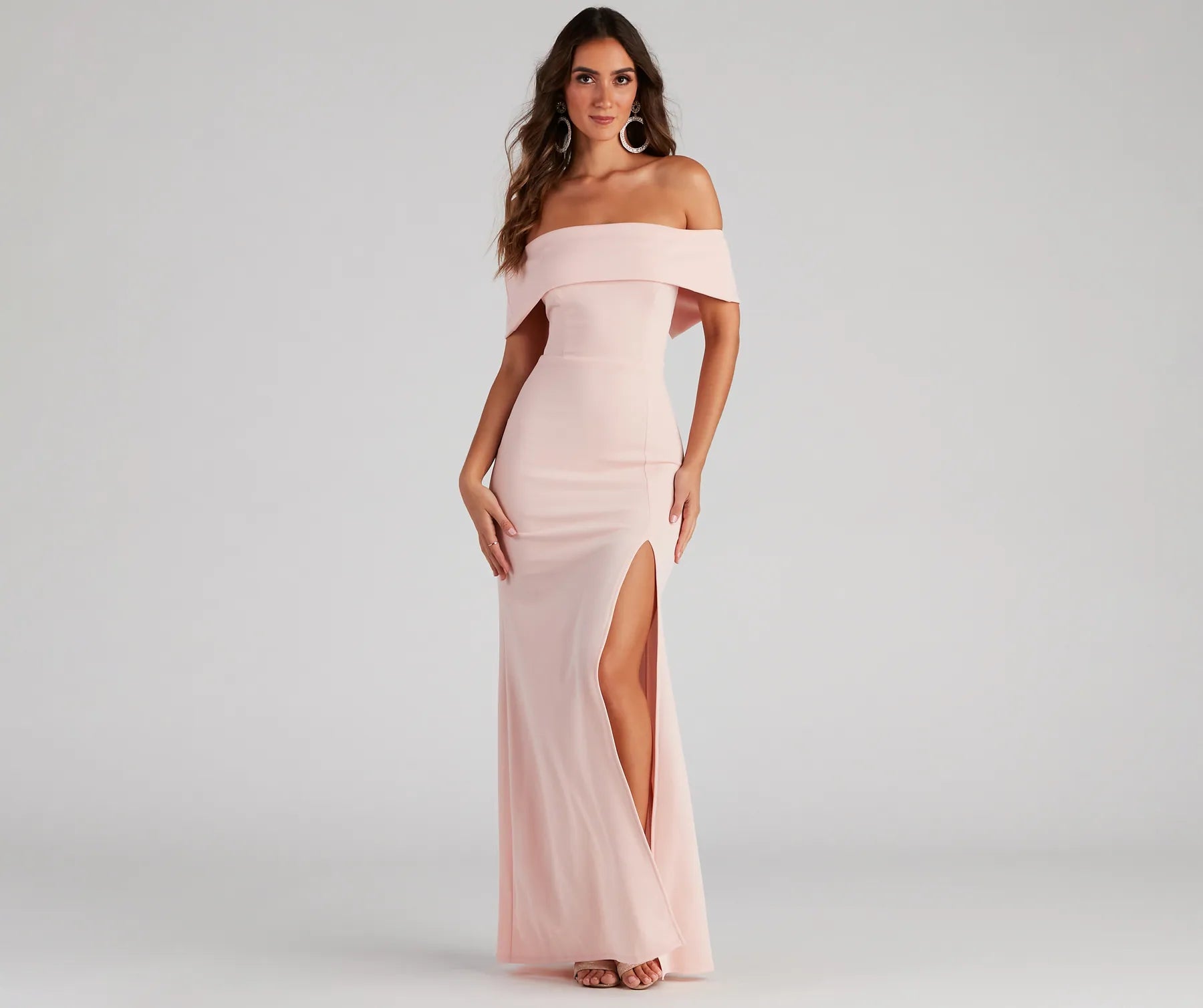 Coralie Off Shoulder Front Slit Dress