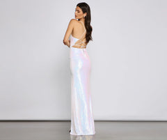 Brenna High-Slit Sequin Mermaid Dress