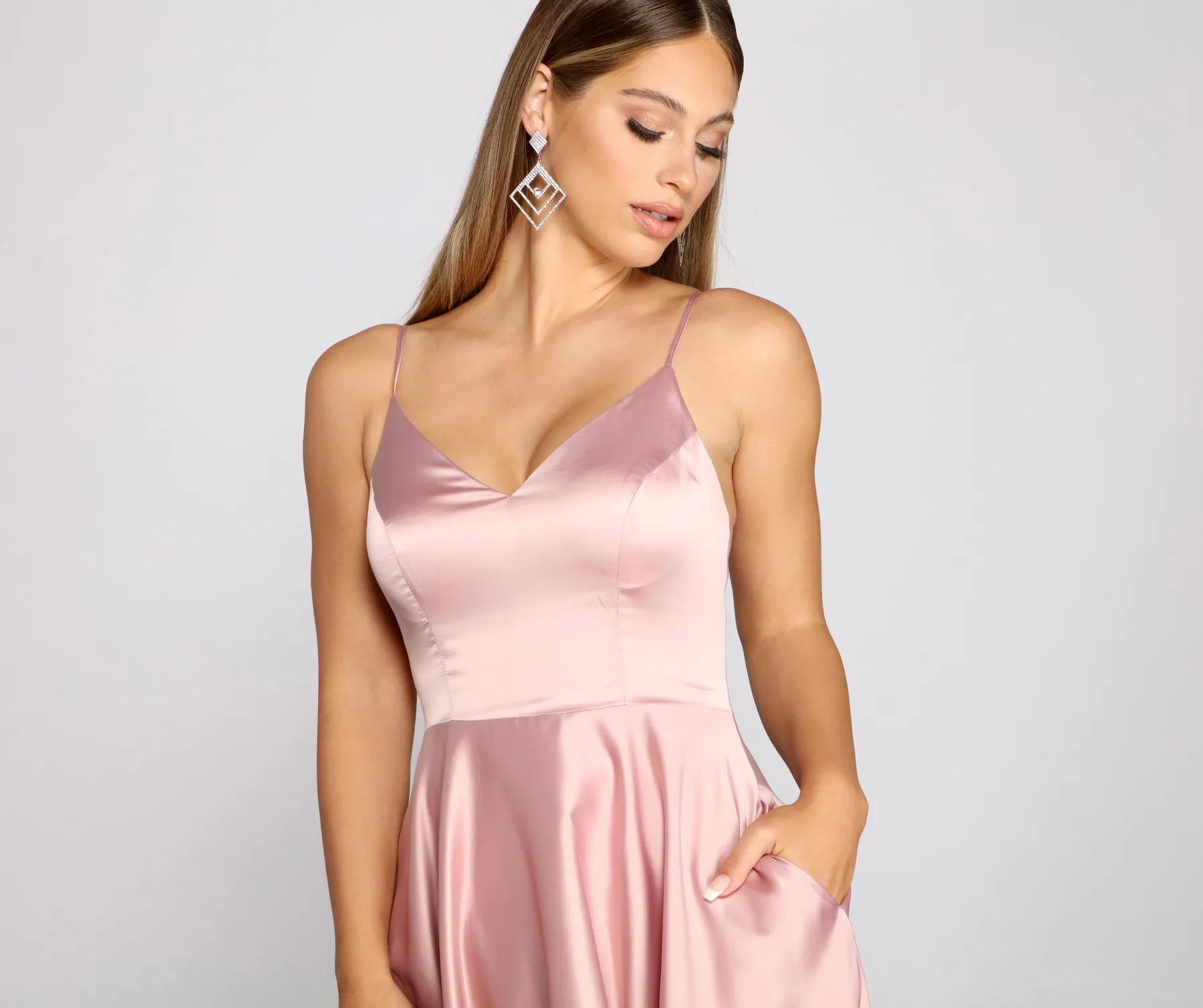 Spencer Satin High-Low Formal Dress