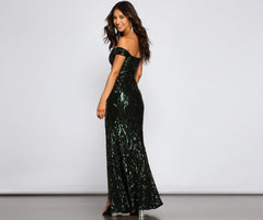 Willow Sequin Scroll Formal Dress