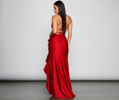 Paige Ruffled Wrap-Front Formal Dress