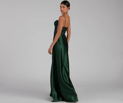 Sarahi Sequin Corset Satin A-Line Formal Dress