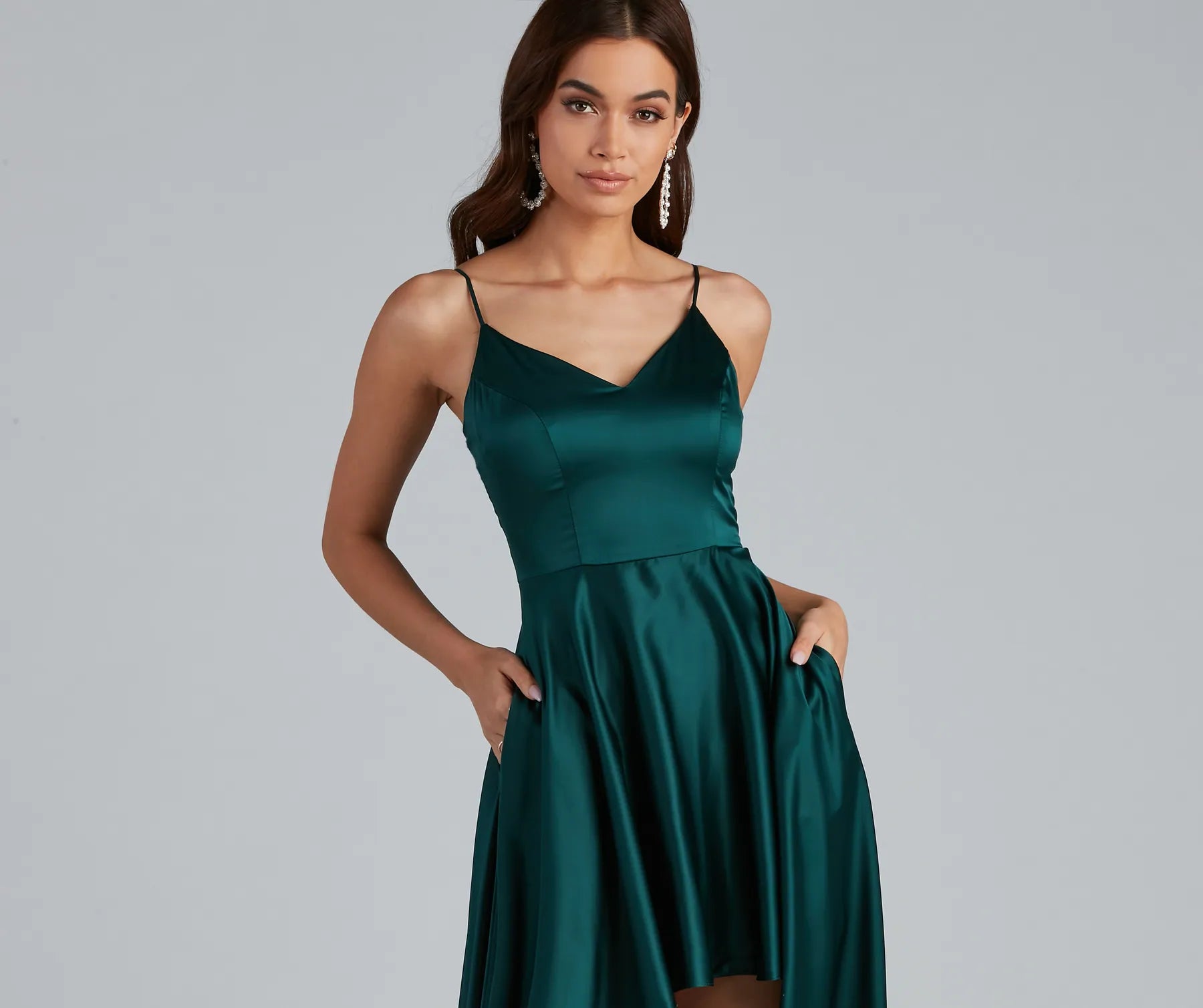 Spencer Satin High-Low Formal Dress
