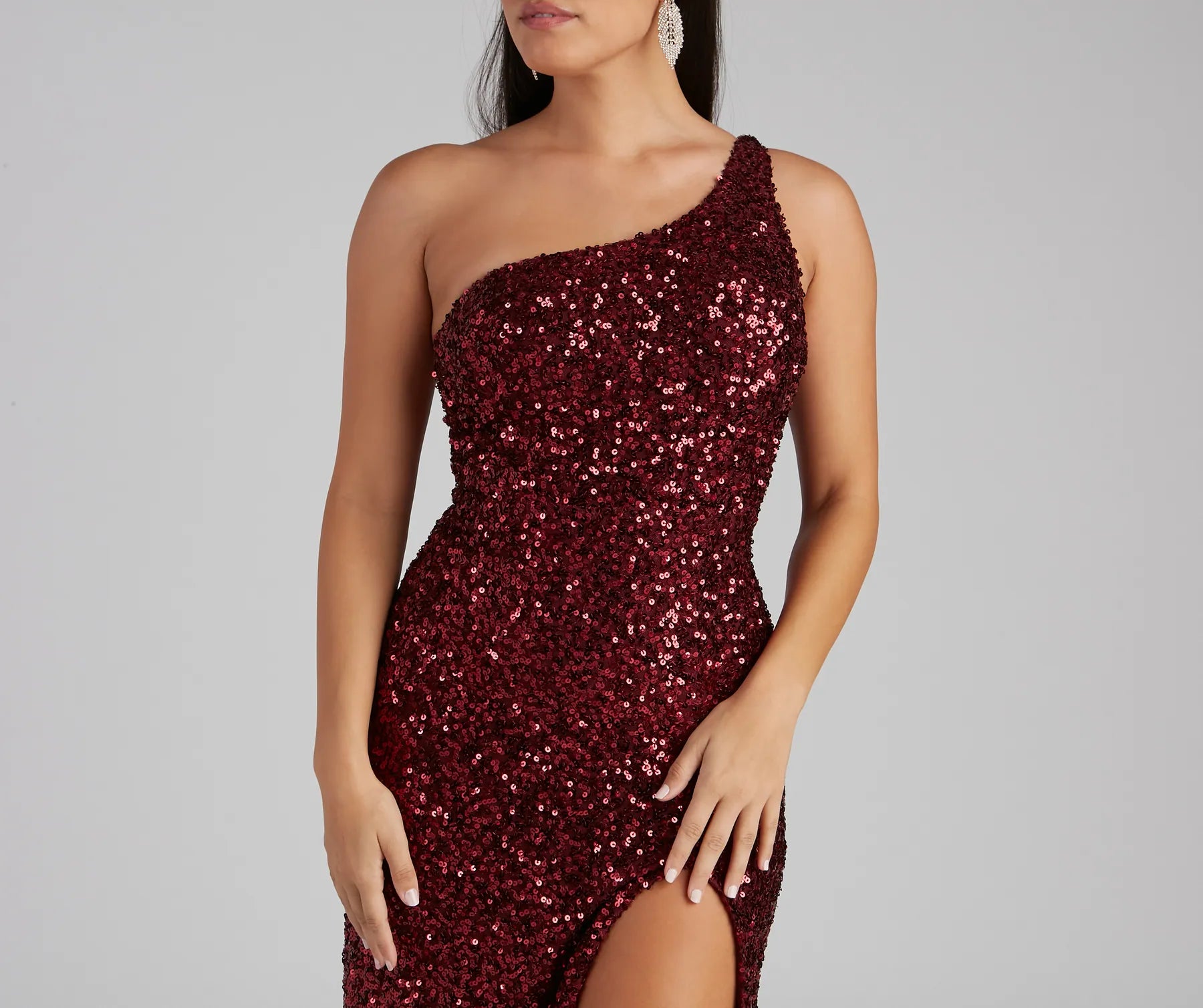 Lyla Formal One-Shoulder Sequin Dress