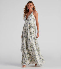Zaya Formal Floral Chiffon Dress