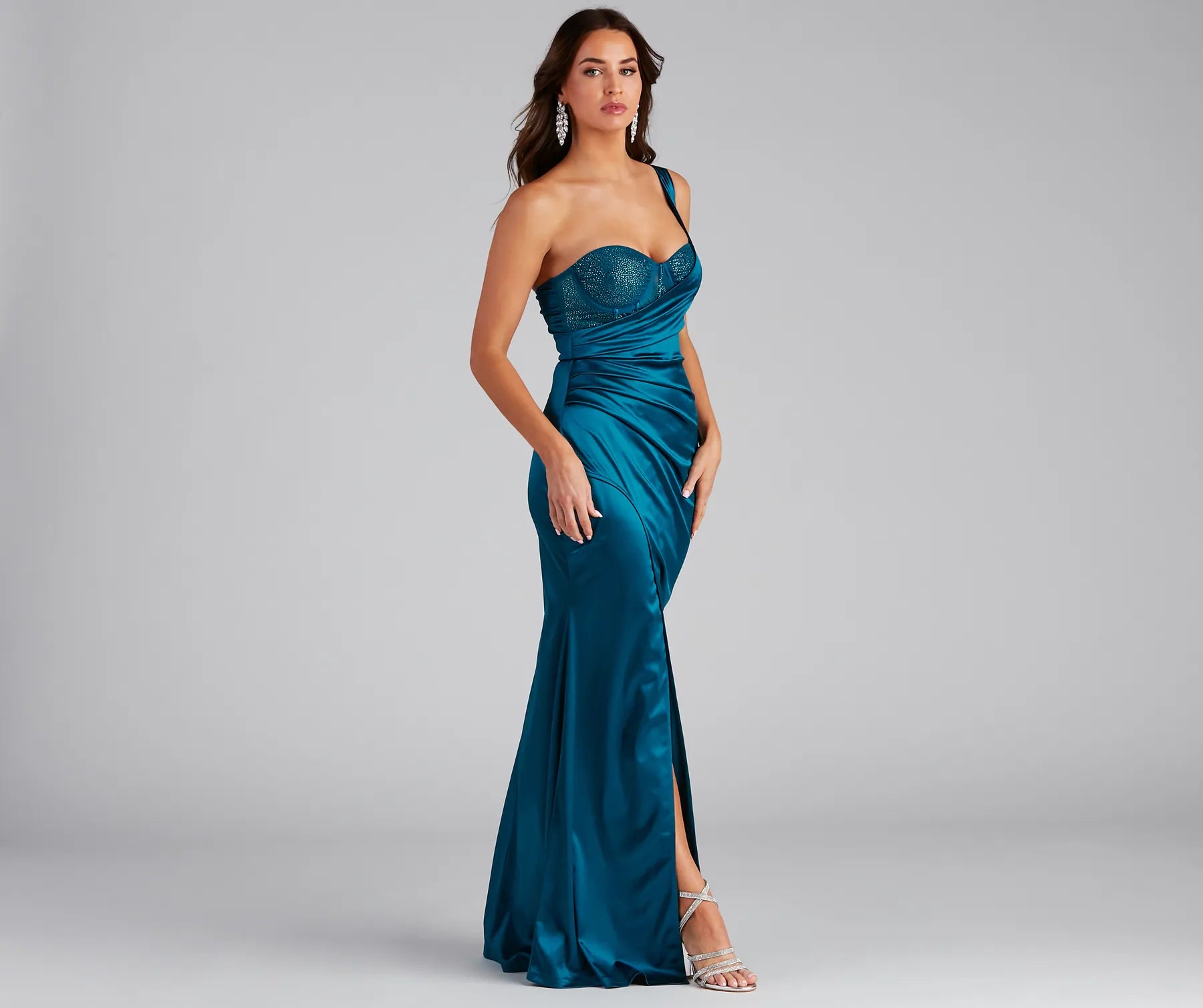 Myla Formal One-Shoulder Satin Dress