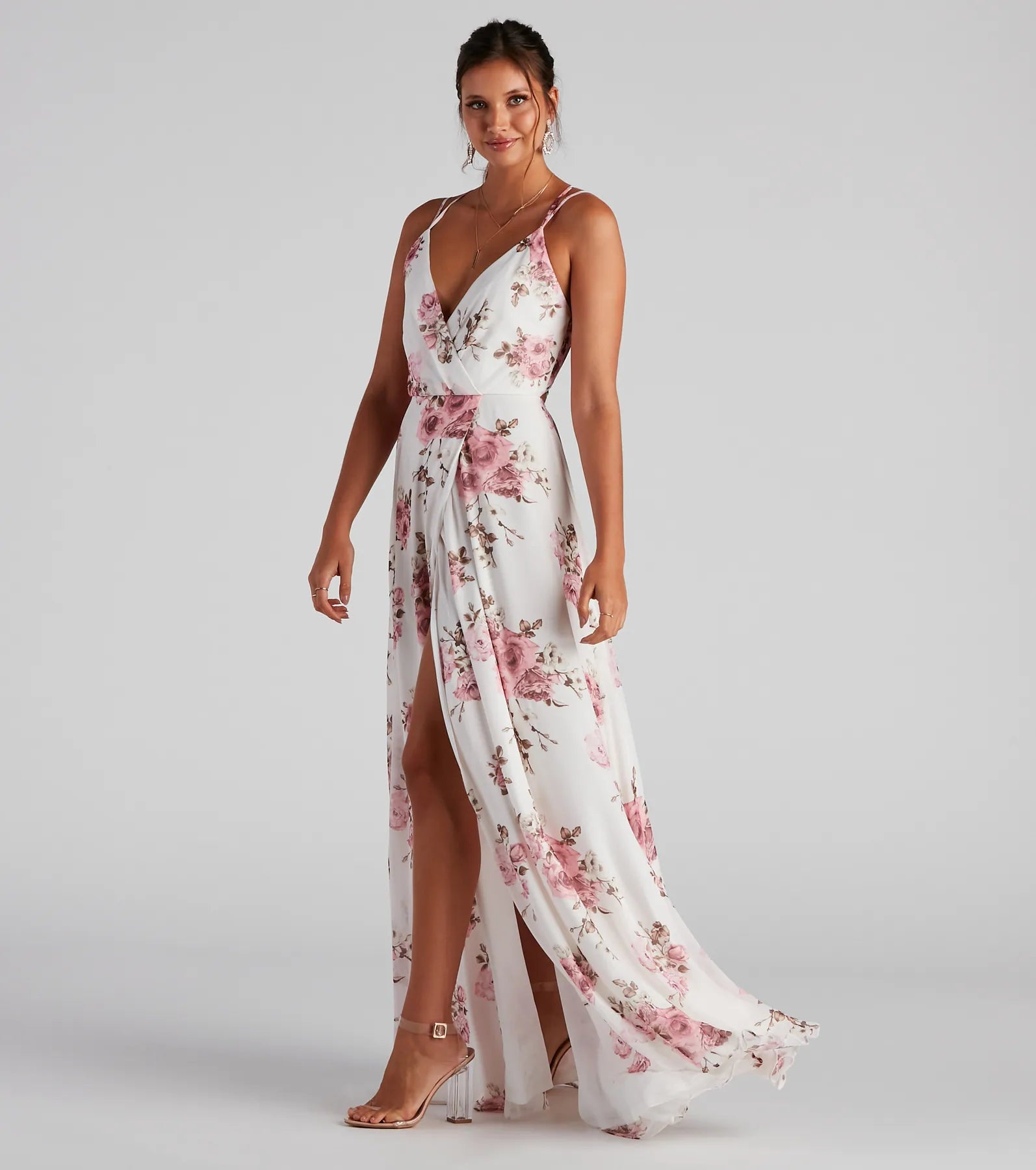 Geneviève Floral Chiffon Wrap Dress