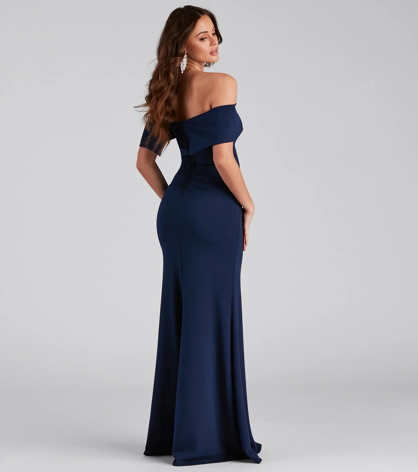 Coralie Off Shoulder Front Slit Dress