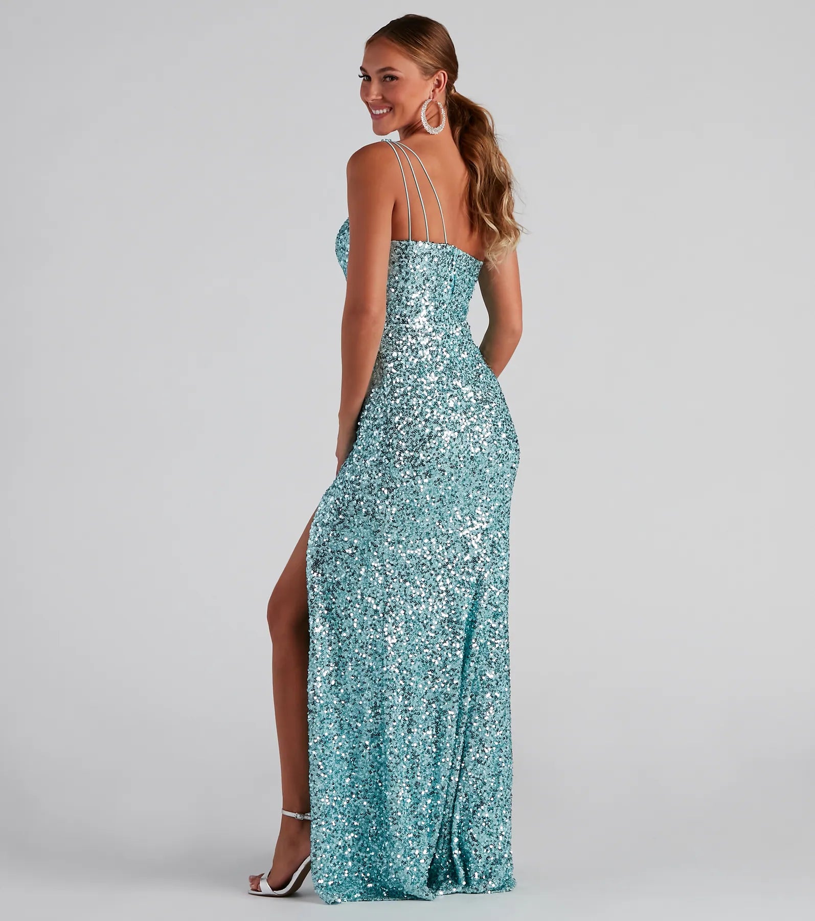 Lyla Formal One-Shoulder Sequin Dress
