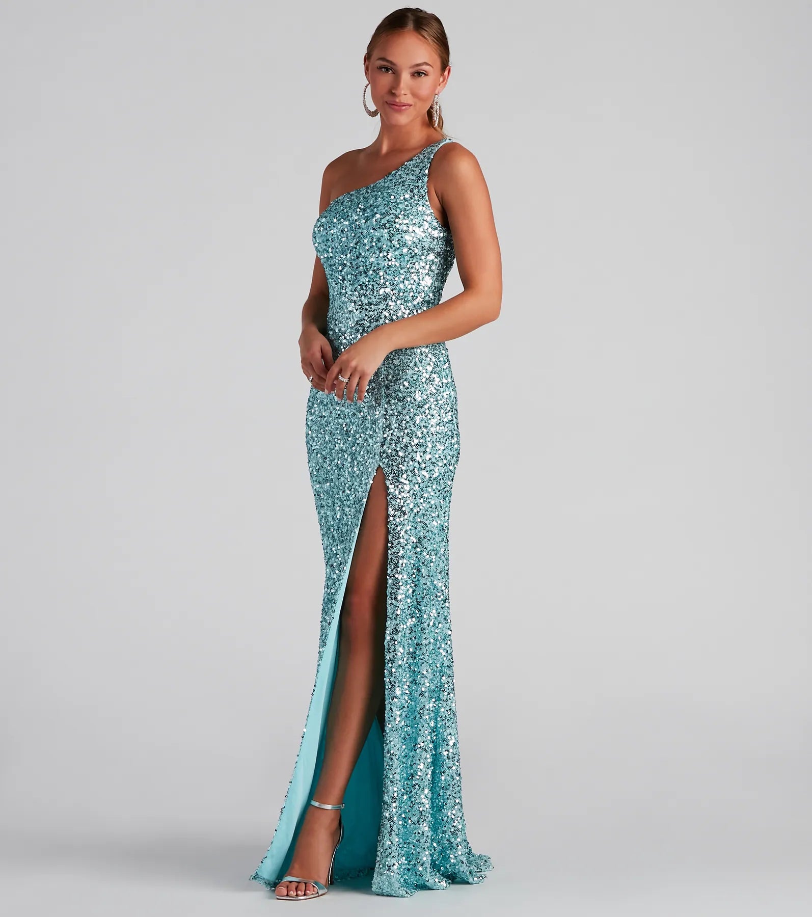 Lyla Formal One-Shoulder Sequin Dress