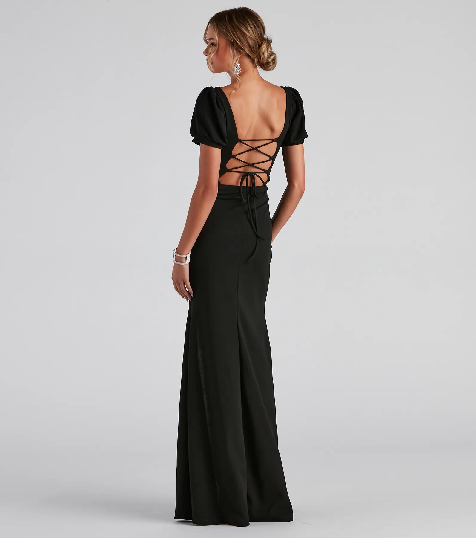 Denali Formal Puff Sleeve Long Dress
