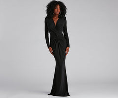 Vina Formal Tied V-Neck Long Dress