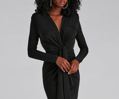 Vina Formal Tied V-Neck Long Dress