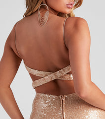 Alyssa Formal Sequin X-Back Dress