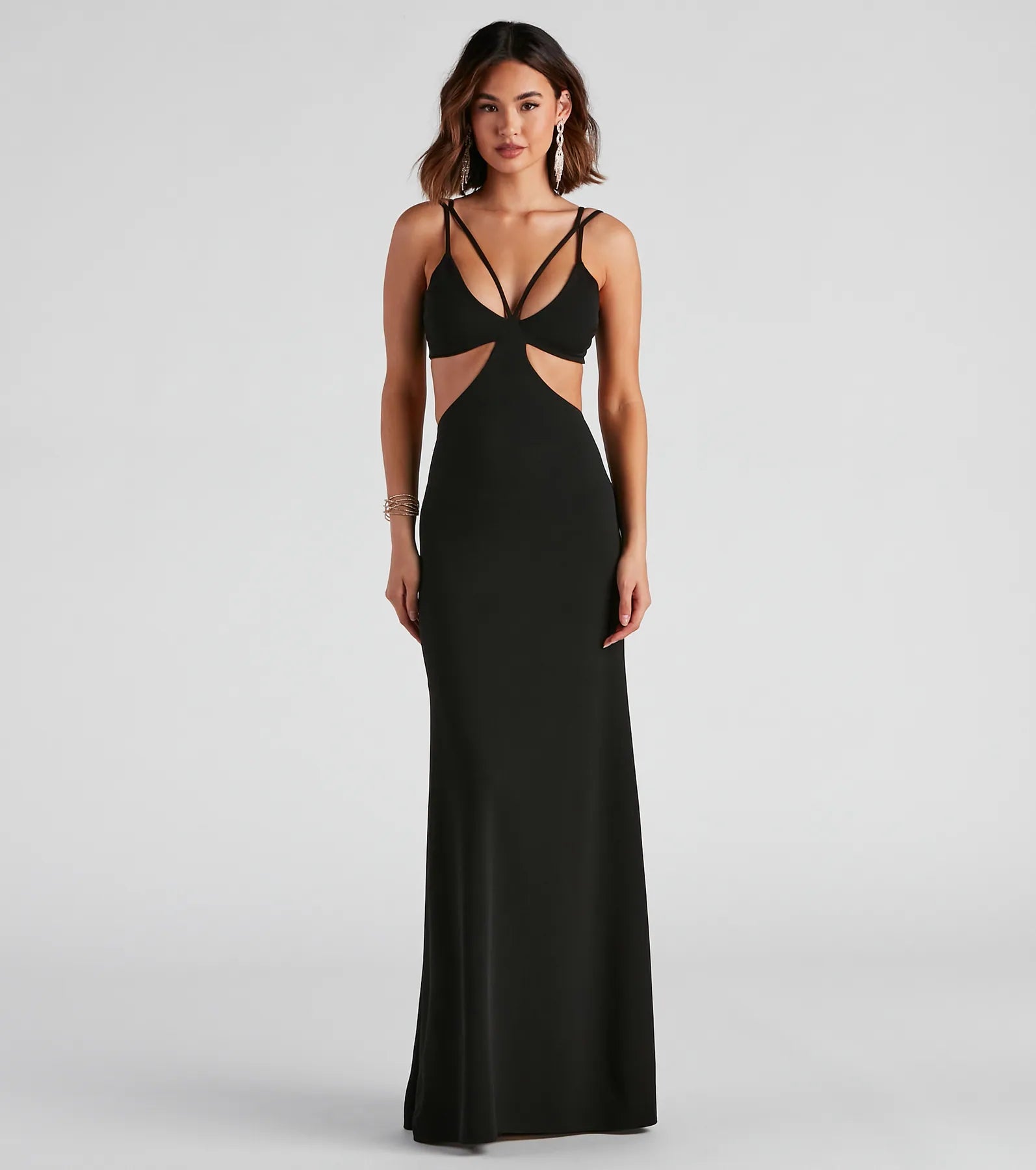 Annah Formal Crepe Long Dress