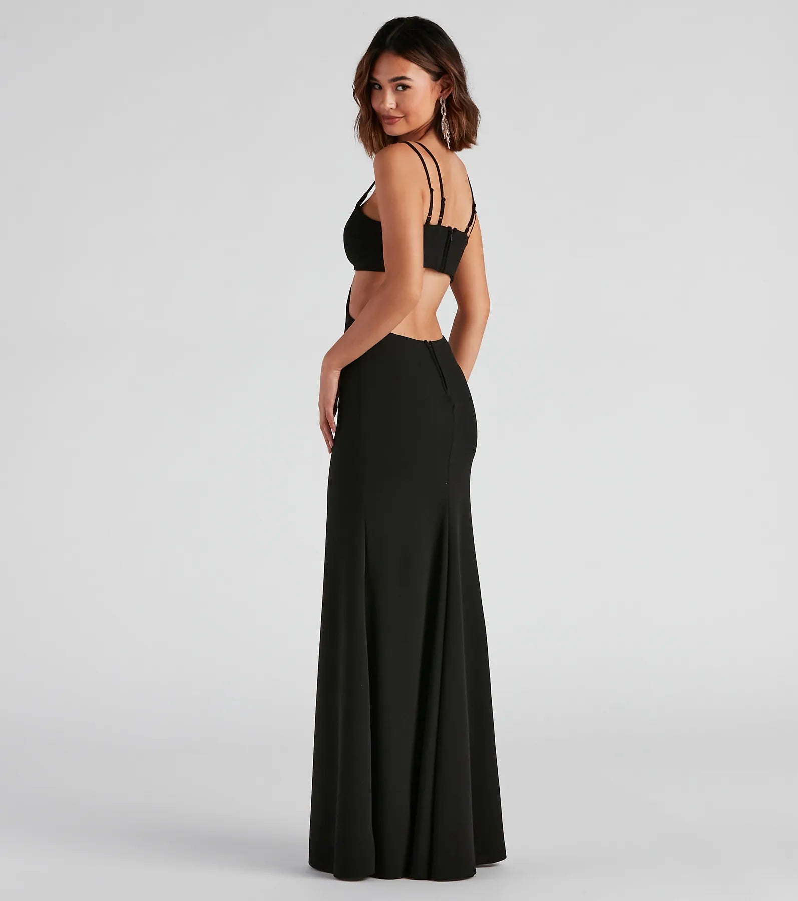 Annah Formal Crepe Long Dress