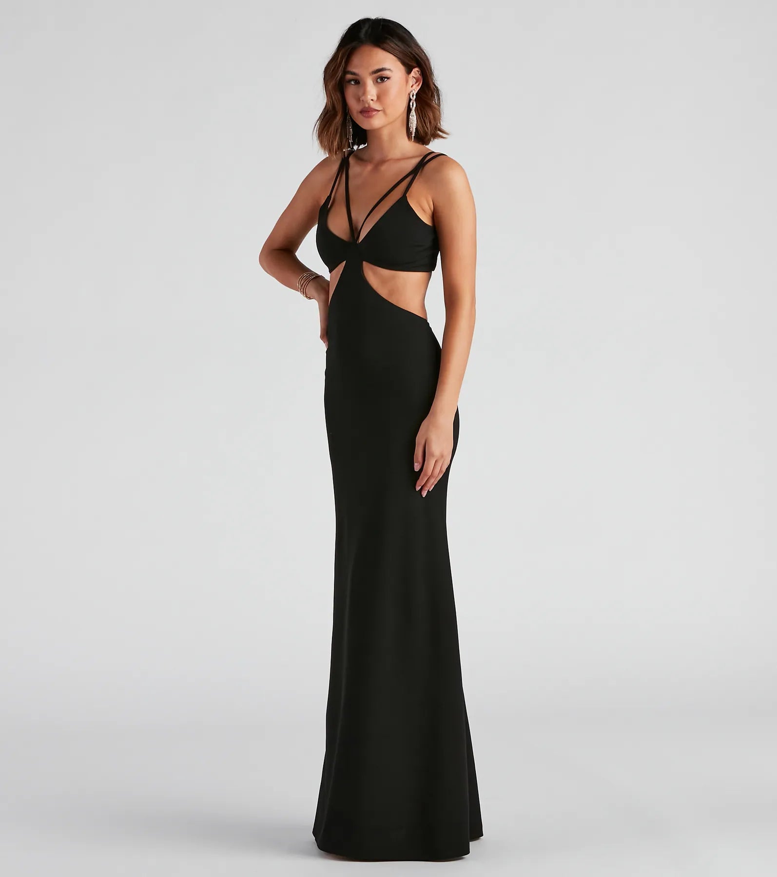 Annah Formal Crepe Long Dress