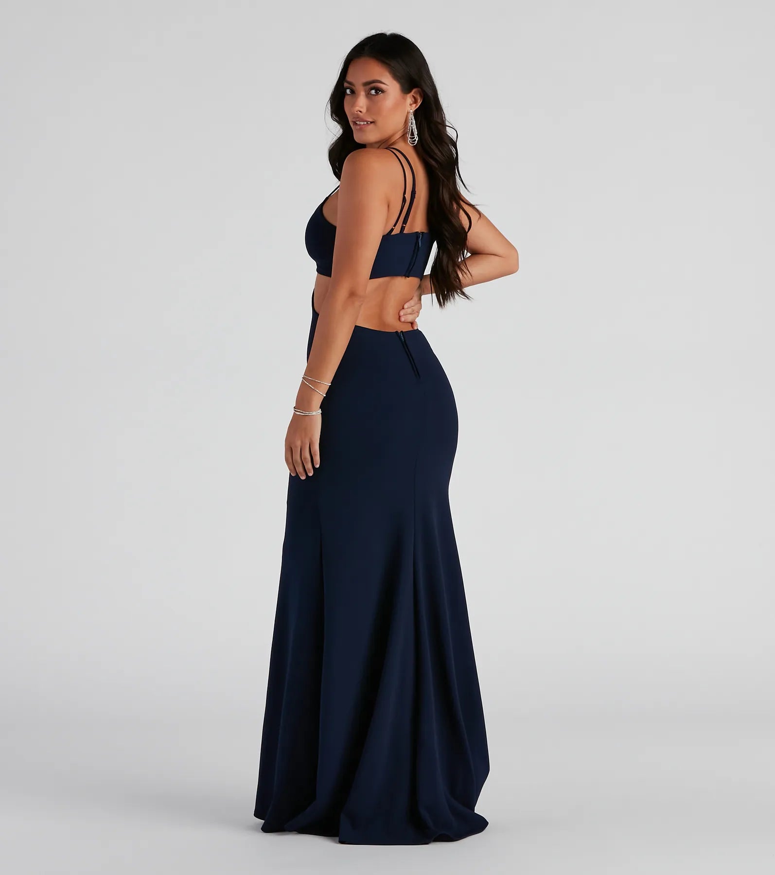Annah Formal Crepe Long Dress