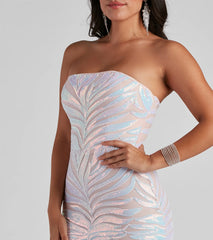 Keishla Formal Sequin Strapless Dress