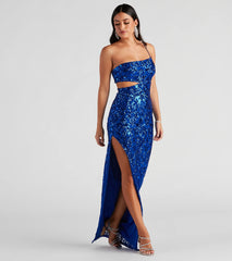 Lenny Formal Sequin One Shoulder Dress