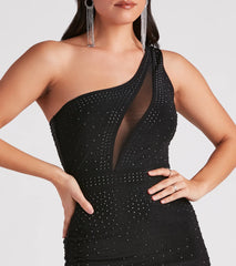 Jordan Rhinestone One-Shoulder Mermaid Dress