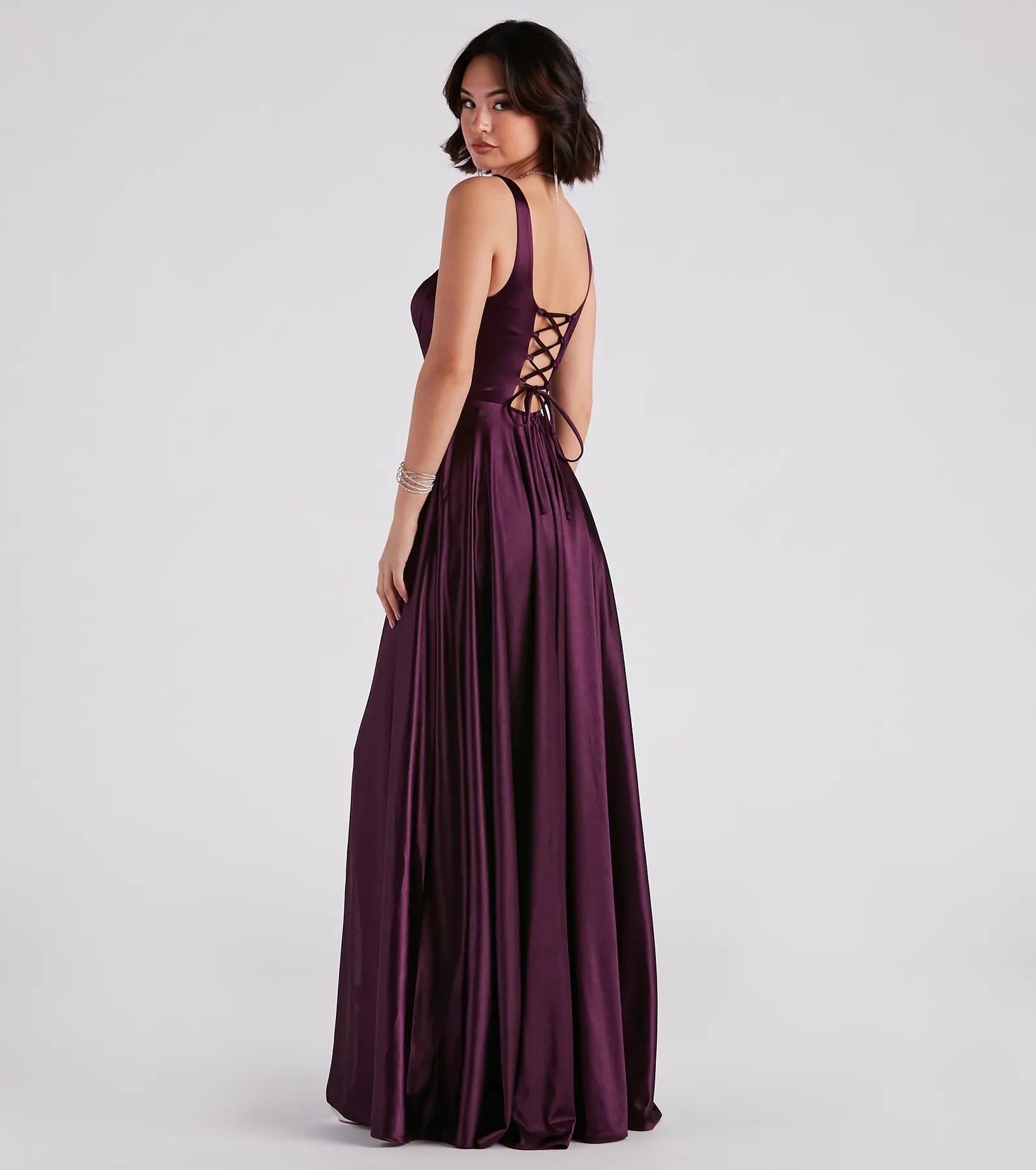 Angelica Formal Satin A-Line Gown