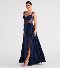 Katheryn Formal Satin Corset A-Line Dress
