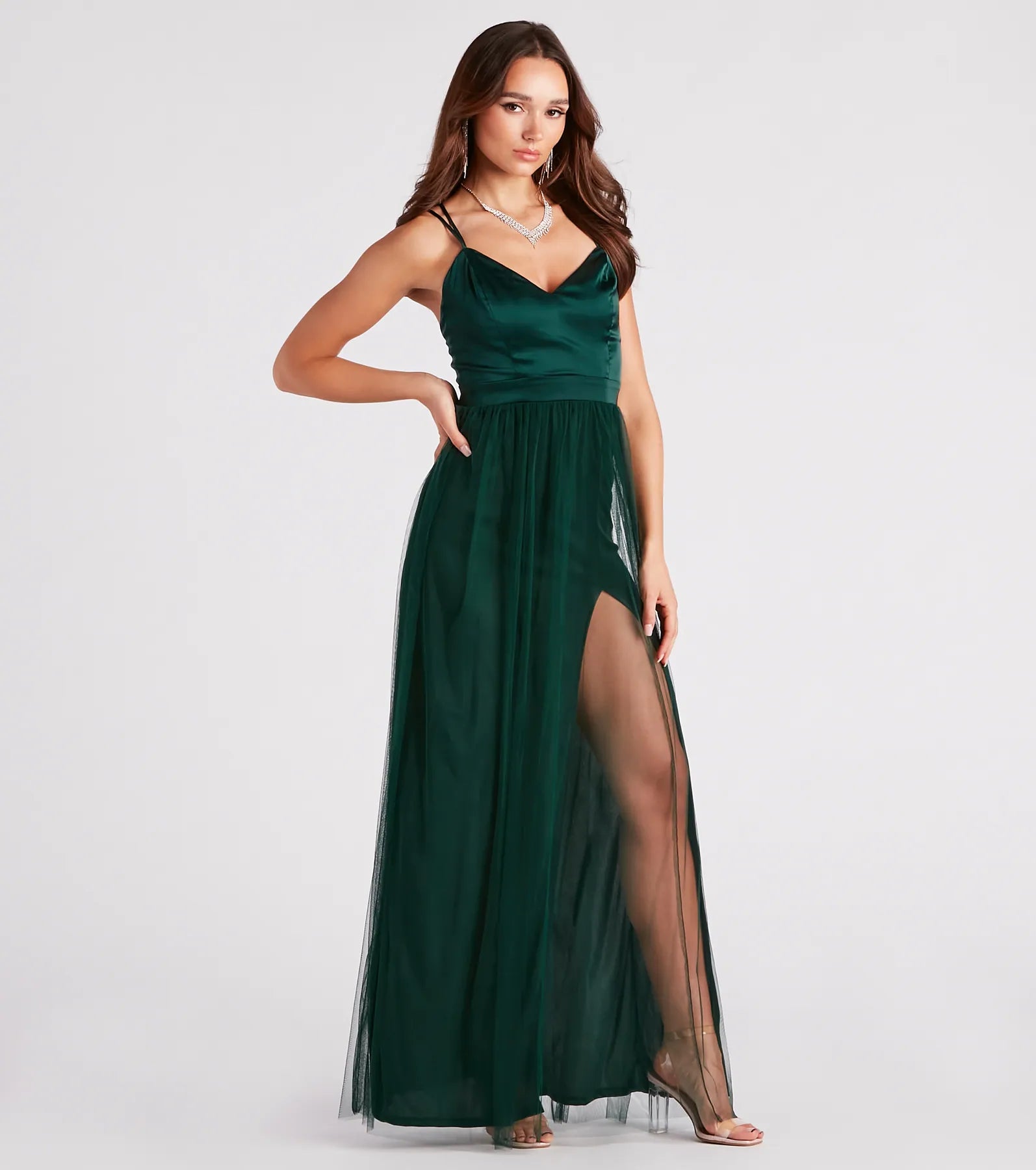 Haisley Formal Tulle And Satin Dress