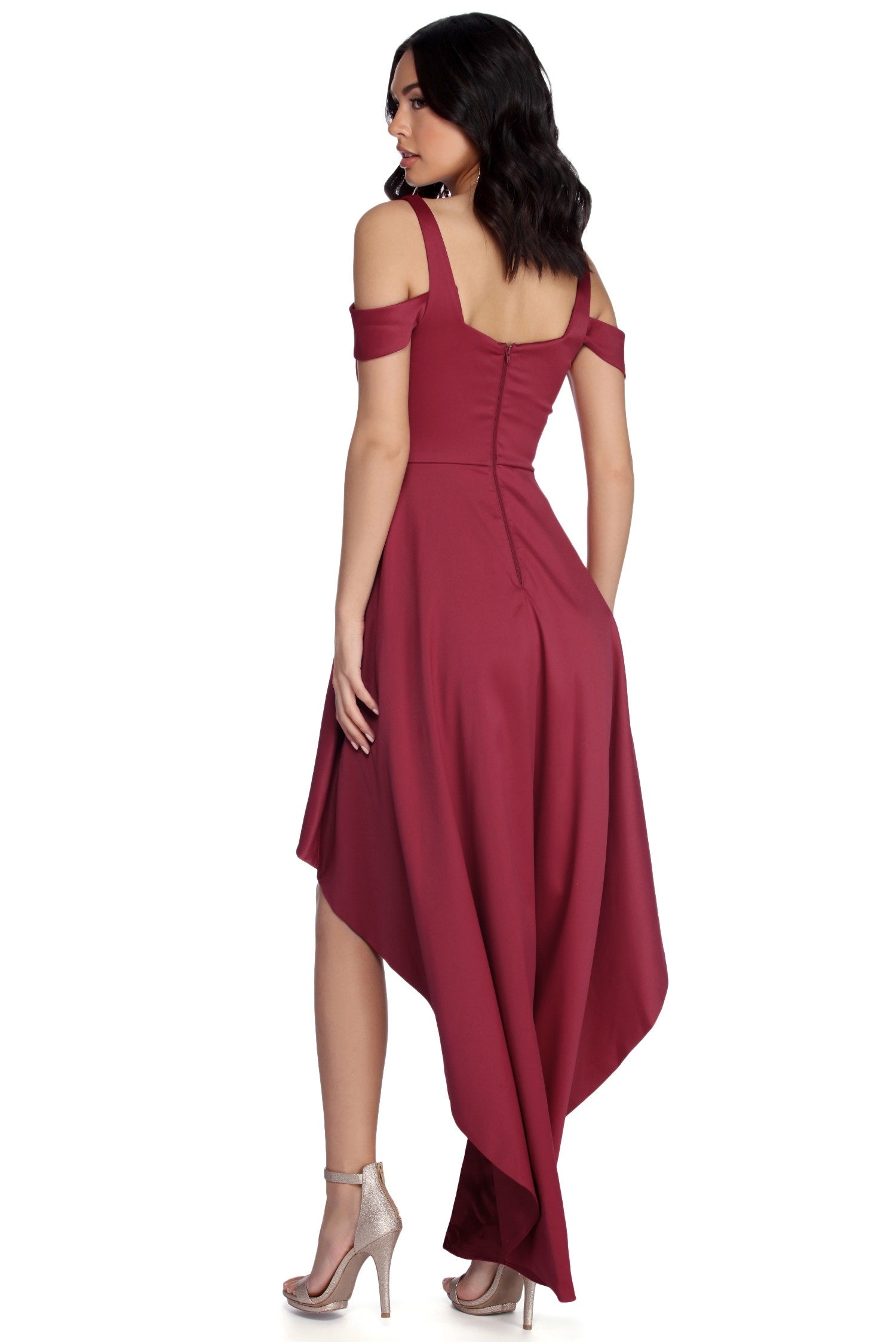 Roselyn Satin Sweetheart High-Low Dress