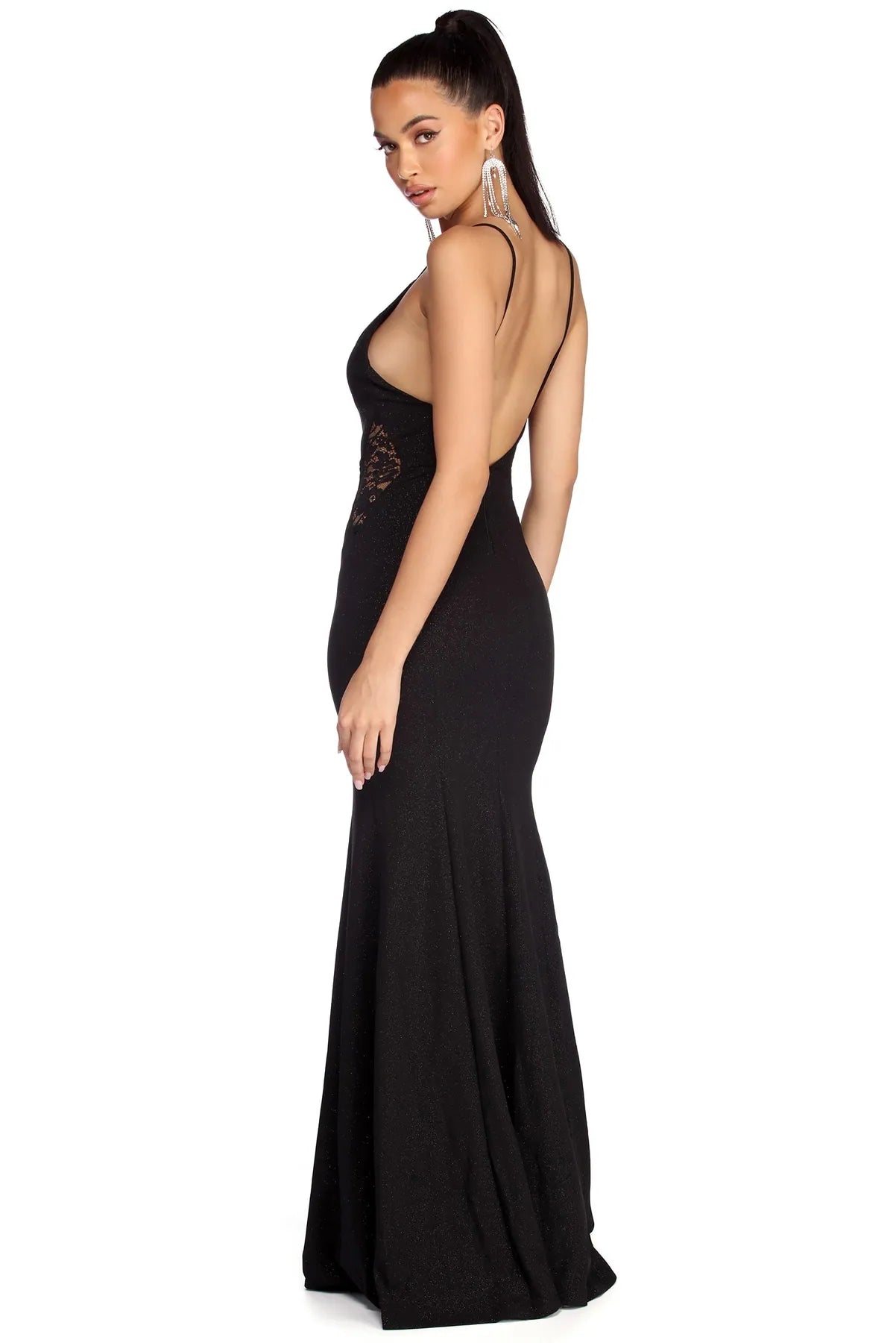 Vivian Formal Glitter And Lace Dress