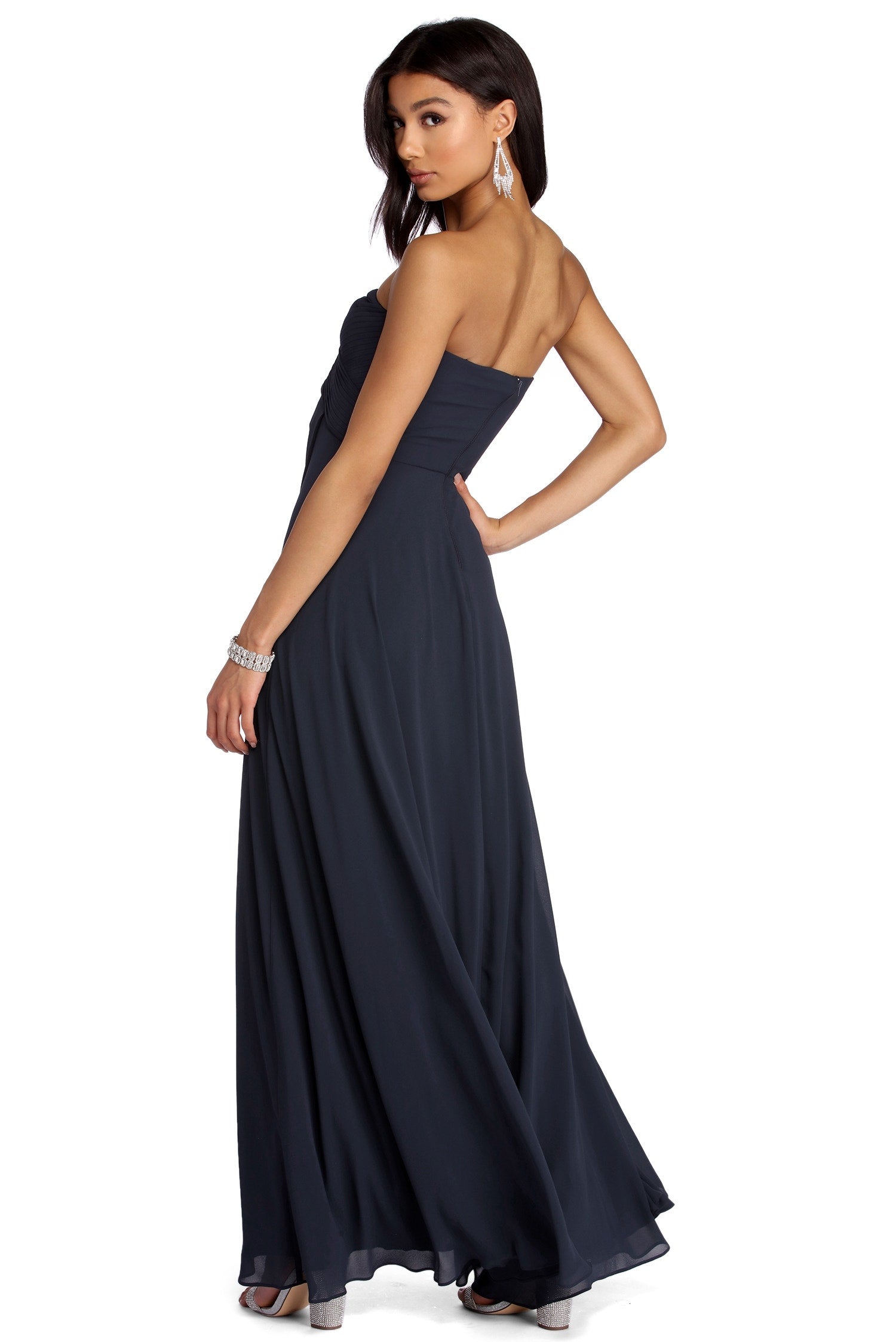 Audrey Pleated Sweetheart Dress