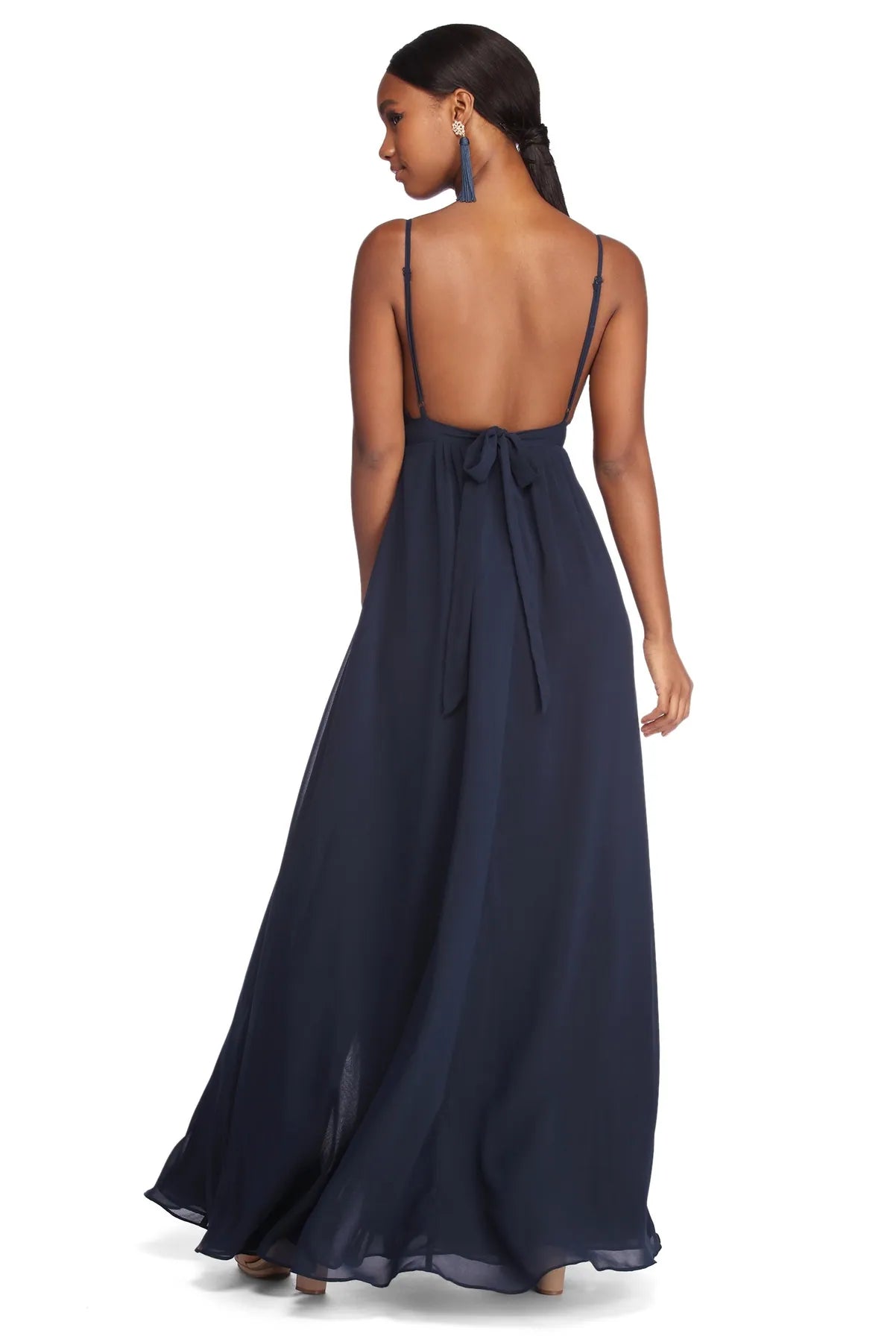 Angelique Formal High Slit Lace Dress