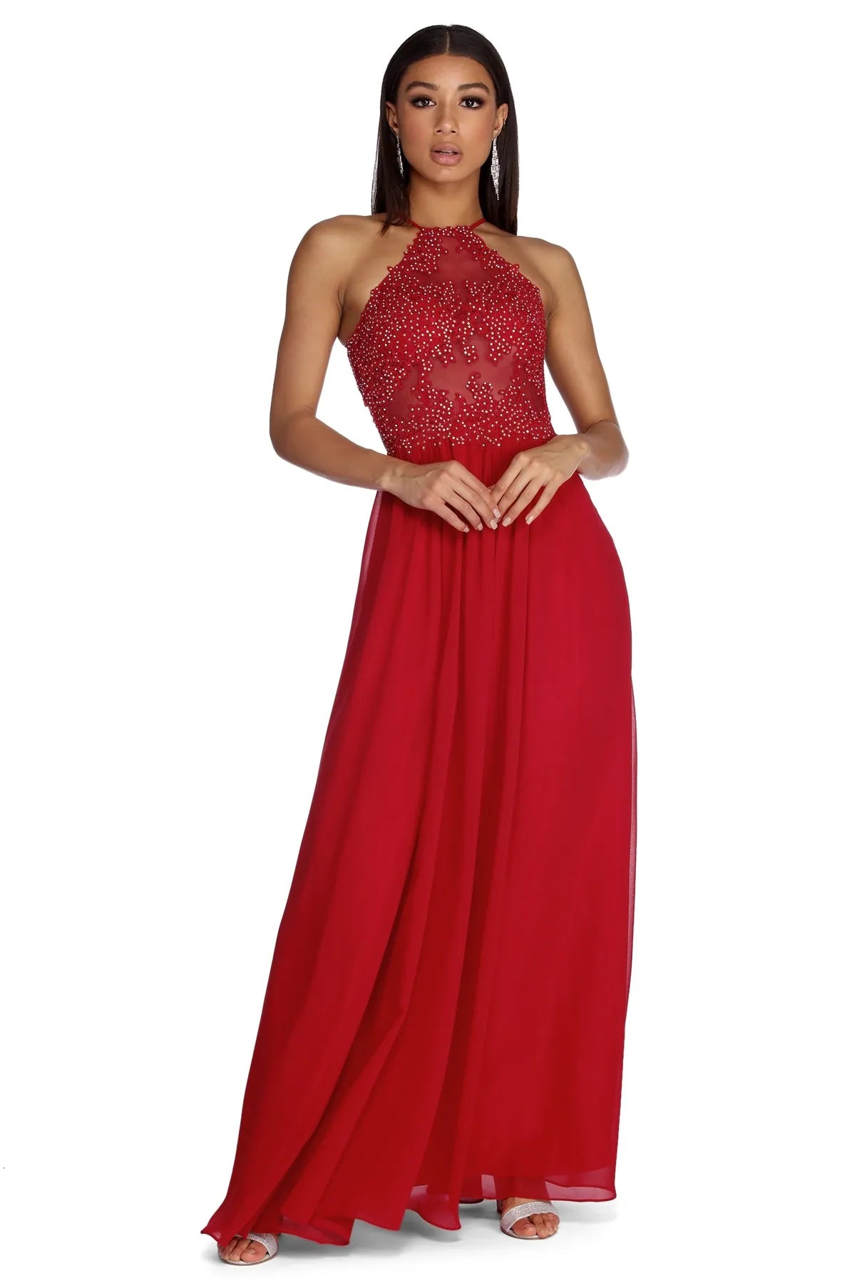 Alessandra Formal Open Back Chiffon Dress