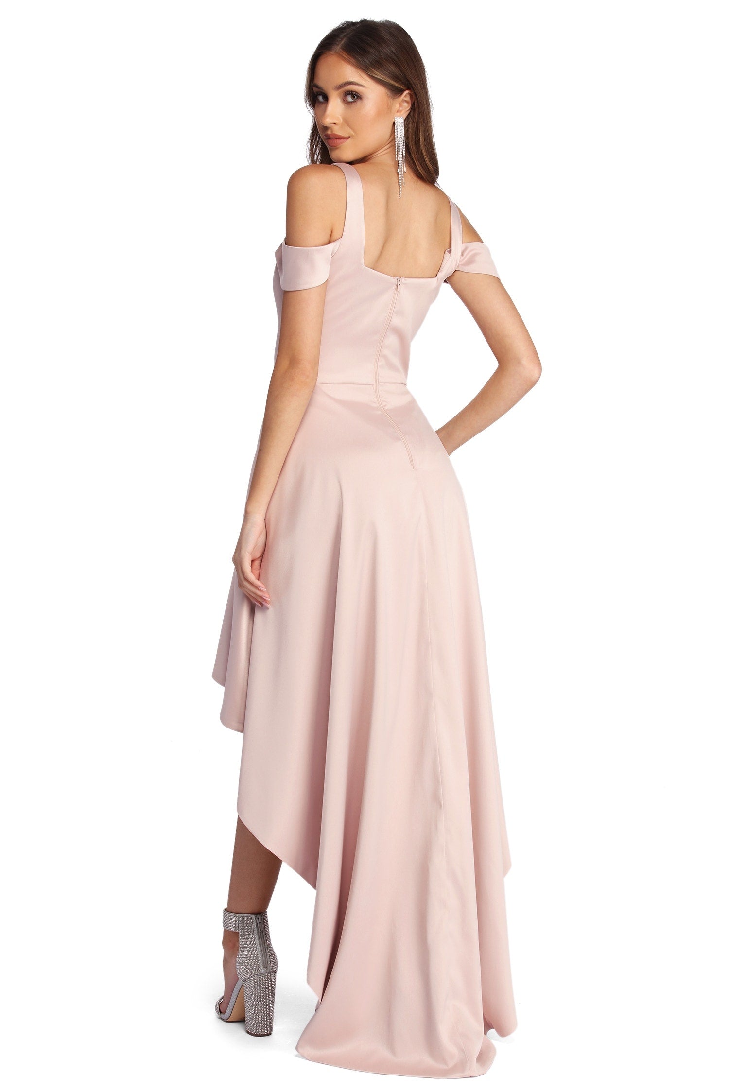 Roselyn Satin Sweetheart High-Low Dress