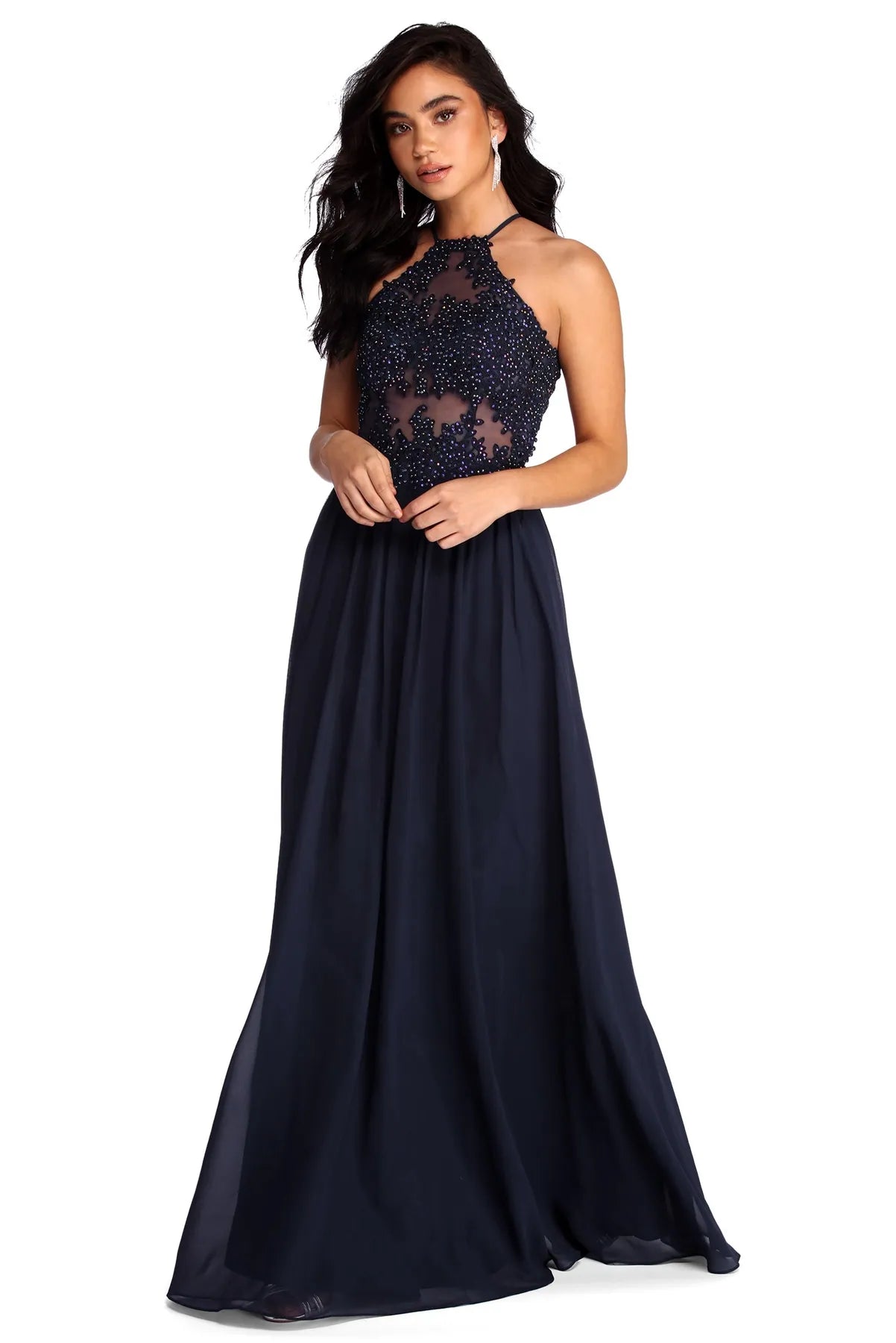 Alessandra Formal Open Back Chiffon Dress