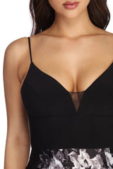 Kiki Formal Floral Satin Dress