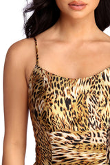Roseanna Formal High Slit Leopard Dress