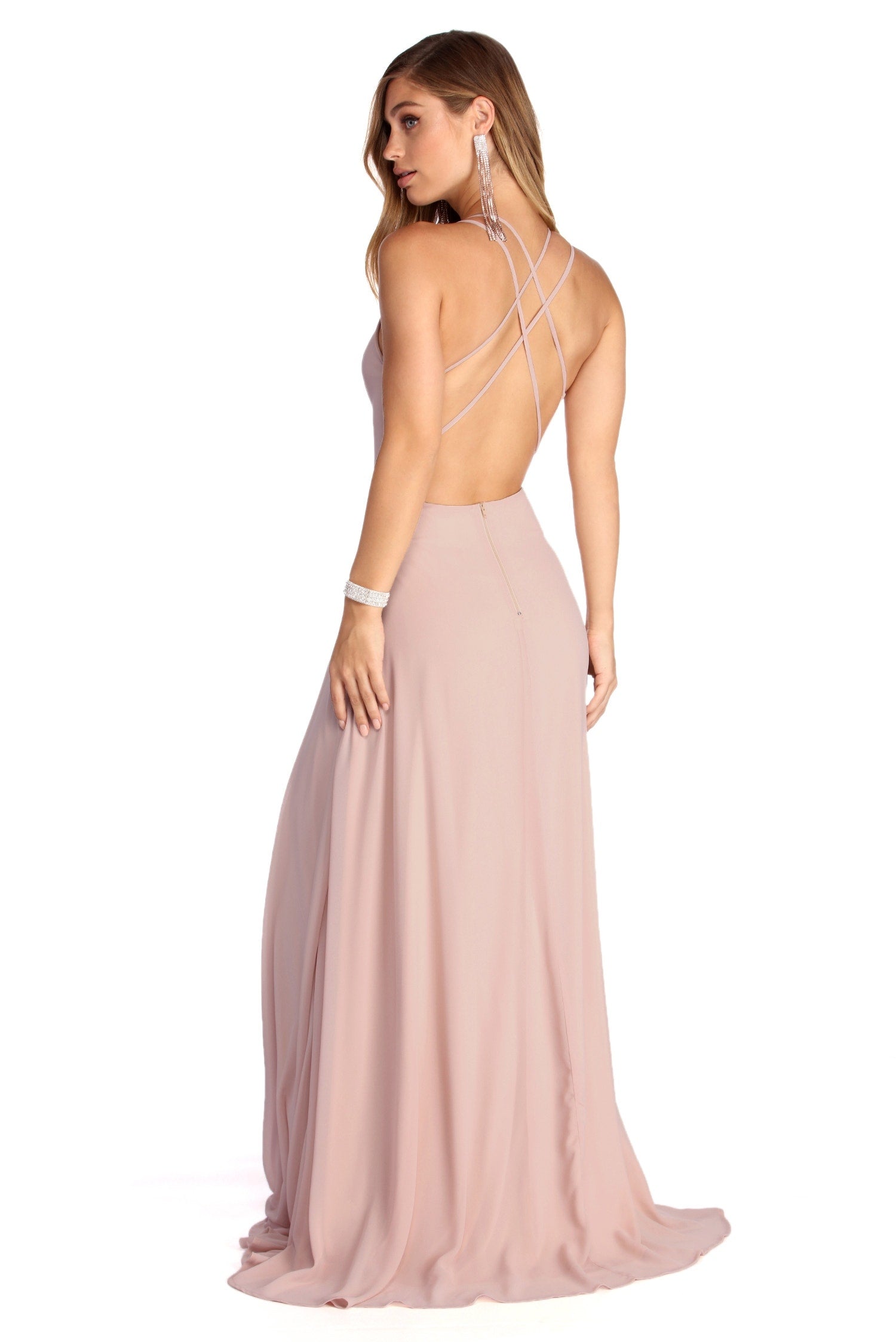 Hannah Formal Pleated Chiffon Dress