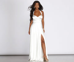 Diana Formal Satin Halter Dress