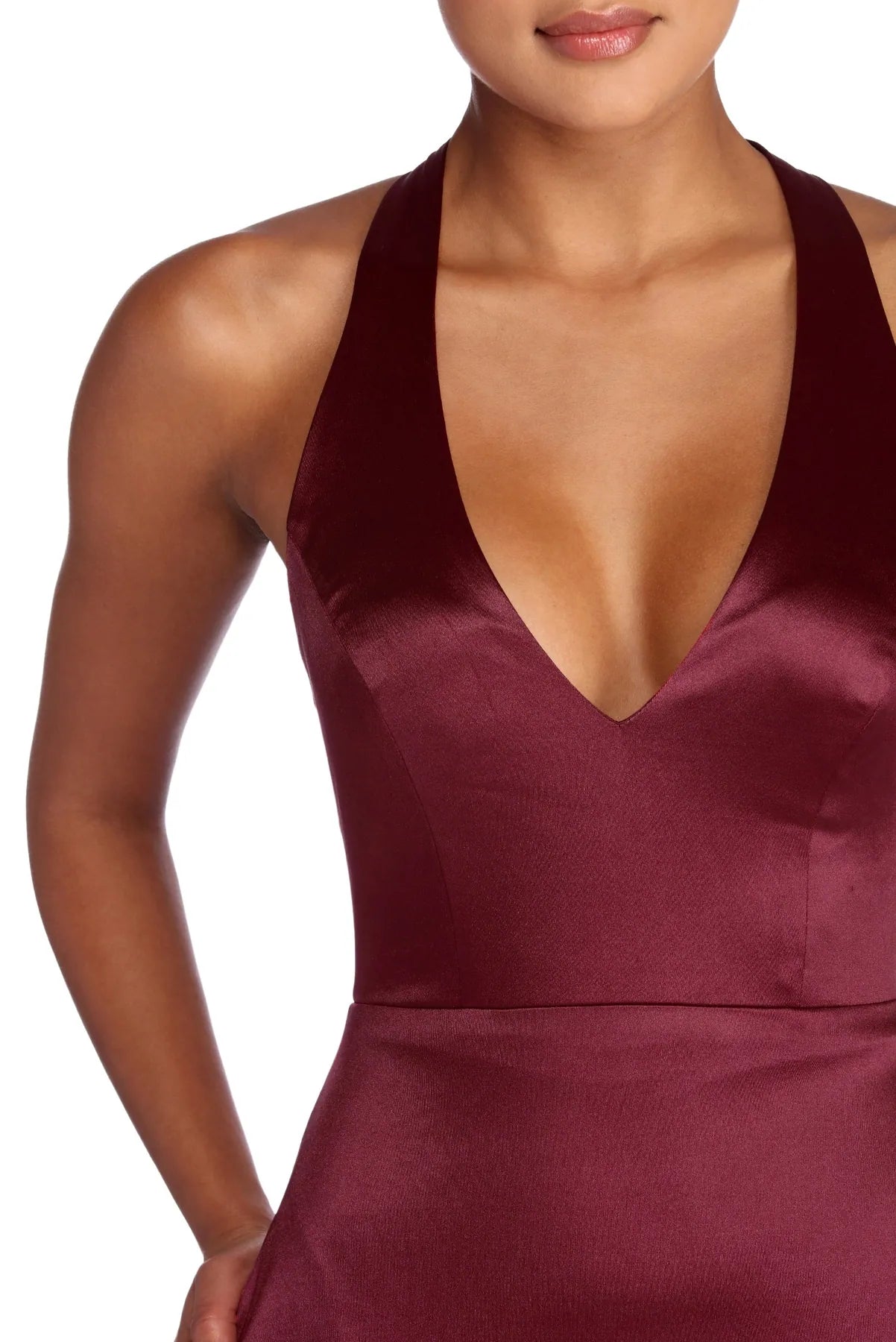 Jacqueline Formal Open Back Satin Dress