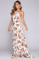 Krystal Formal Floral Open Back Dress