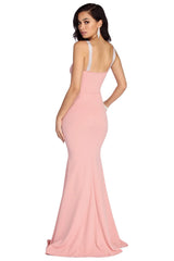 Rose Formal Rhinestone Mermaid Dress