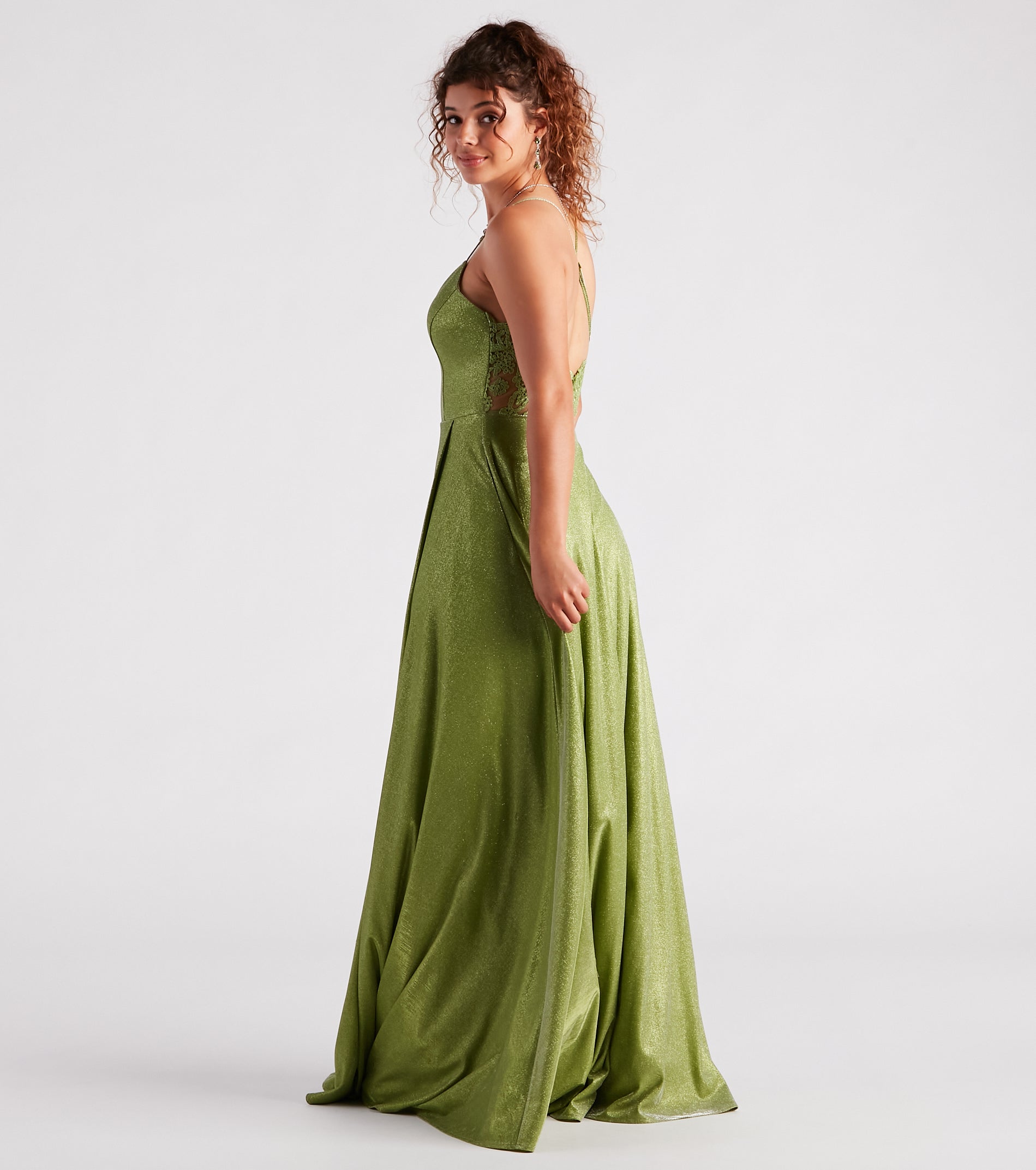 Kensley Formal Glitter A-Line Dress