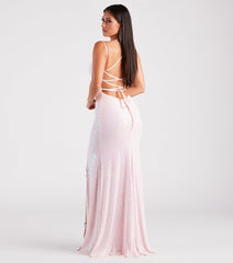 Maisel Formal Sequin Lace-Up Mermaid Dress