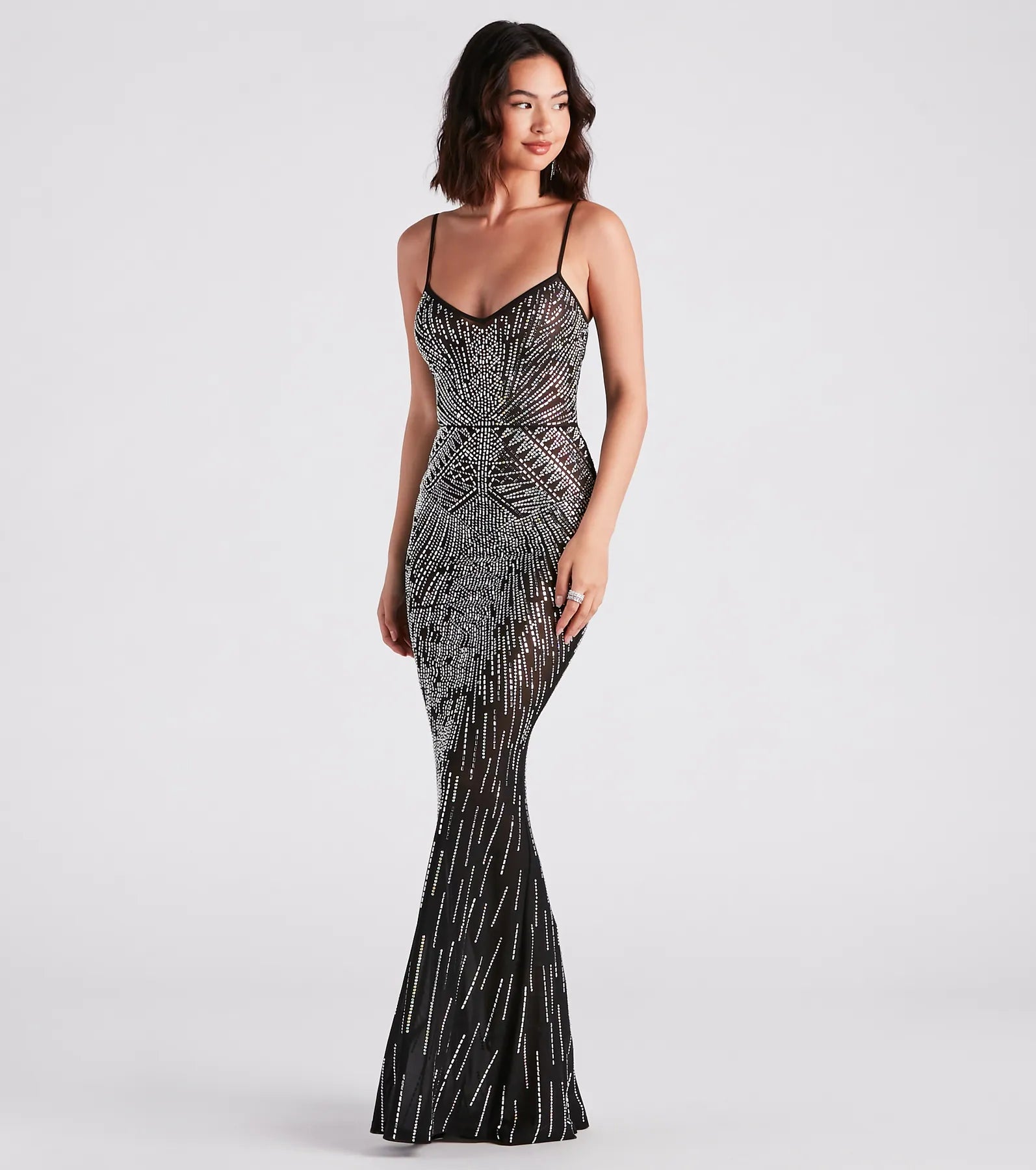 Drew Formal Rhinestone Mermaid Dress