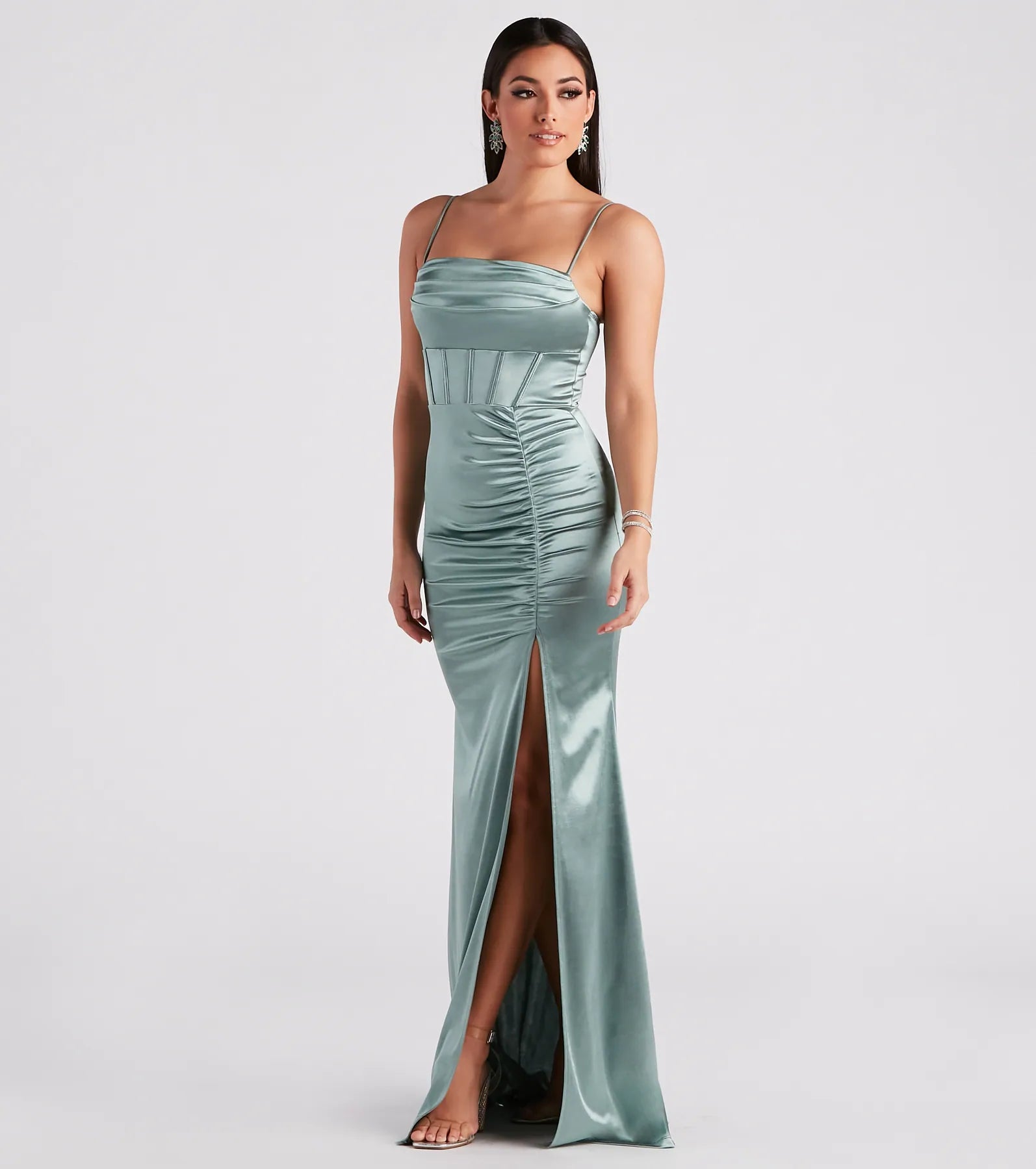 Sandra Formal Satin Corset Mermaid Dress