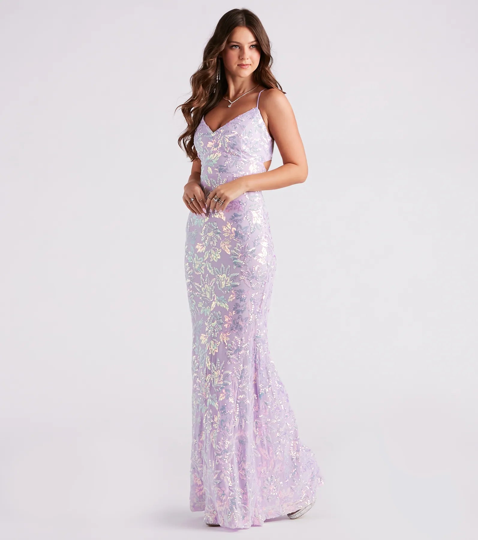 Marleigh Formal Sequin Scroll Dress